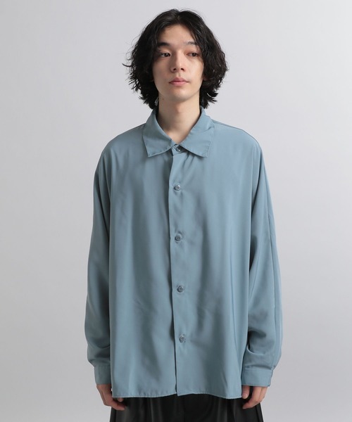 HARE（ハレ）の「ドルマンBIGシャツ(HARE)（シャツ/ブラウス・メンズ・グリーン/ブラック/ブルー/オフホワイト・MEDIUM/SMALL）」の12枚目の写真