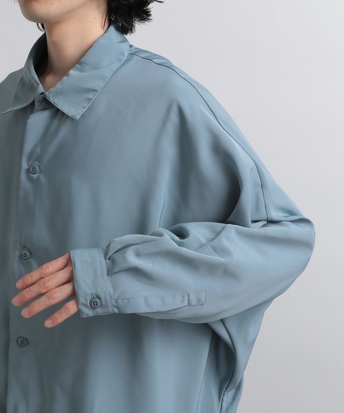 HARE（ハレ）の「ドルマンBIGシャツ(HARE)（シャツ/ブラウス・メンズ・グリーン/ブラック/ブルー/オフホワイト・MEDIUM/SMALL）」の16枚目の写真