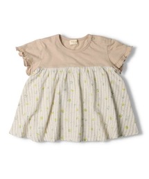 kids zoo（キッズズー）の「レモン柄ドッキング半袖Ｔシャツ（Tシャツ/カットソー・キッズ）」