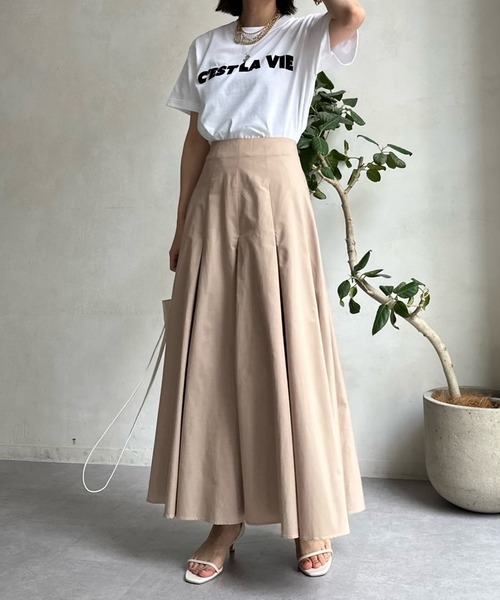 DouDou（ドゥドゥ）の「C'EST LA VIE フロッキーロゴTEE（Tシャツ/カットソー・レディース・ホワイト/ホワイト系その他/チャコールグレー・FREE）」の7枚目の写真