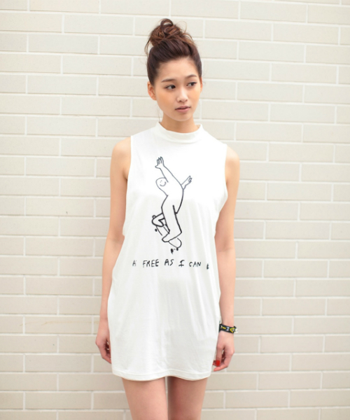 SLY（スライ）の「MARK GONZALES×SLY ハイネックOP（ワンピース・レディース・ブラック/ホワイト/トップグレー・1/2）」の2枚目の写真