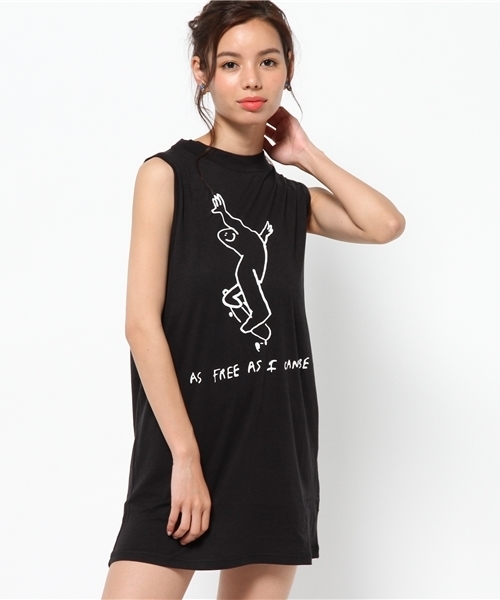 SLY（スライ）の「MARK GONZALES×SLY ハイネックOP（ワンピース・レディース・ブラック/ホワイト/トップグレー・1/2）」の3枚目の写真