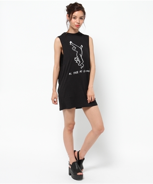 SLY（スライ）の「MARK GONZALES×SLY ハイネックOP（ワンピース・レディース・ブラック/ホワイト/トップグレー・1/2）」の9枚目の写真