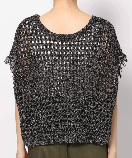 LEPSIM（レプシィム）の「3ゲージフリンジメッシュプルオーバー 195461（ニット/セーター・レディース・ブラック/キナリ・FREE）」の15枚目の写真