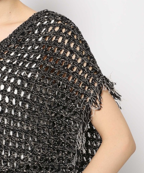 LEPSIM（レプシィム）の「3ゲージフリンジメッシュプルオーバー 195461（ニット/セーター・レディース・ブラック/キナリ・FREE）」の17枚目の写真