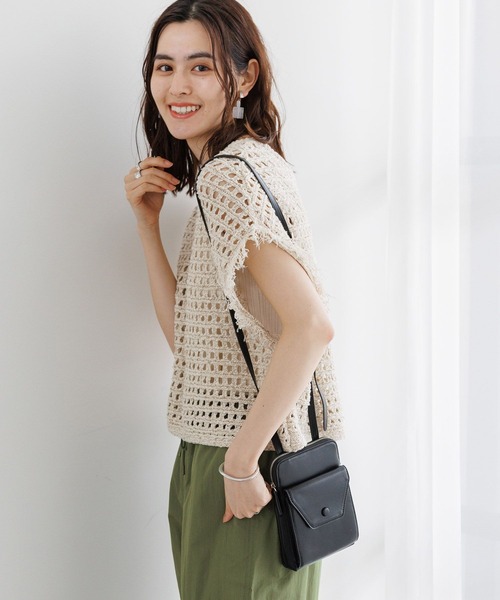 LEPSIM（レプシィム）の「3ゲージフリンジメッシュプルオーバー 195461（ニット/セーター・レディース・ブラック/キナリ・FREE）」の5枚目の写真