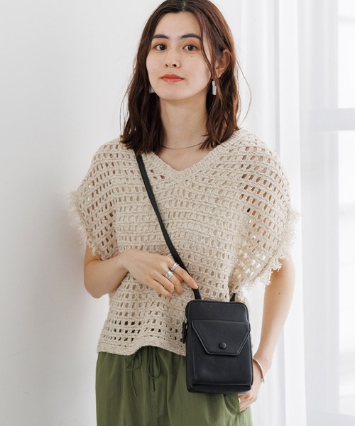 LEPSIM（レプシィム）の「3ゲージフリンジメッシュプルオーバー 195461（ニット/セーター・レディース・ブラック/キナリ・FREE）」の8枚目の写真