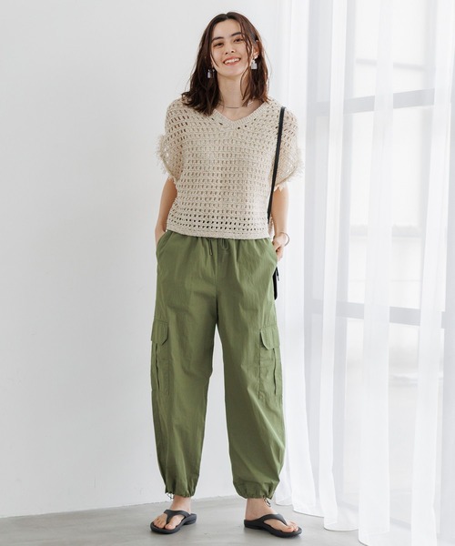 LEPSIM（レプシィム）の「3ゲージフリンジメッシュプルオーバー 195461（ニット/セーター・レディース・ブラック/キナリ・FREE）」の9枚目の写真