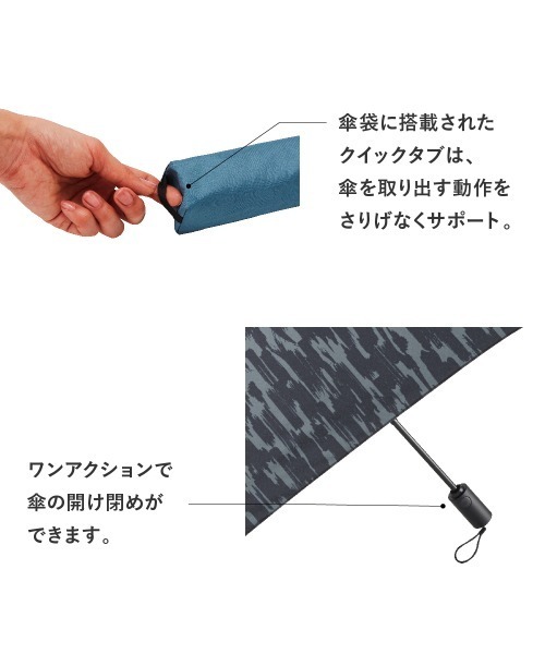 Waterfront(ウォーターフロント)の「軽量自動開閉 折 カルオート 60cm 雨傘(折りたたみ傘・メンズ・ベージュ/グレー/ブルー/ブラック/グリーン/ライトブルー/ライトベージュ/ライトグレー・FREE)」の14枚目の写真
