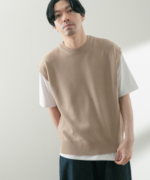 ITEMS URBANRESEARCH（アイテムズ アーバンリサーチ）の「マシンウォッシャブル リネンタッチニットベスト（ベスト・メンズ・ベージュ/ネイビー/ブラック・MEDIUM/LARGE）」の13枚目の写真