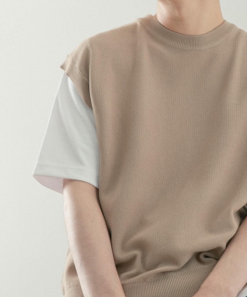 ITEMS URBANRESEARCH（アイテムズ アーバンリサーチ）の「マシンウォッシャブル リネンタッチニットベスト（ベスト・メンズ・ベージュ/ネイビー/ブラック・MEDIUM/LARGE）」の14枚目の写真