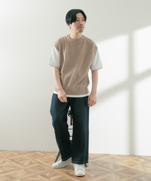 ITEMS URBANRESEARCH（アイテムズ アーバンリサーチ）の「マシンウォッシャブル リネンタッチニットベスト（ベスト・メンズ・ベージュ/ネイビー/ブラック・MEDIUM/LARGE）」の15枚目の写真
