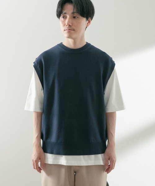 ITEMS URBANRESEARCH（アイテムズ アーバンリサーチ）の「マシンウォッシャブル リネンタッチニットベスト（ベスト・メンズ・ベージュ/ネイビー/ブラック・MEDIUM/LARGE）」の16枚目の写真