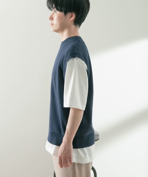 ITEMS URBANRESEARCH（アイテムズ アーバンリサーチ）の「マシンウォッシャブル リネンタッチニットベスト（ベスト・メンズ・ベージュ/ネイビー/ブラック・MEDIUM/LARGE）」の17枚目の写真