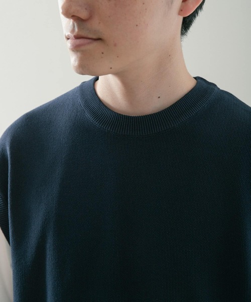 ITEMS URBANRESEARCH（アイテムズ アーバンリサーチ）の「マシンウォッシャブル リネンタッチニットベスト（ベスト・メンズ・ベージュ/ネイビー/ブラック・MEDIUM/LARGE）」の19枚目の写真