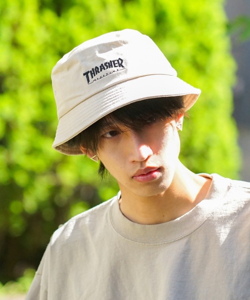 THRASHER(スラッシャー)の「MAG LOGO BUCKET HAT/スラッシャーバケハ(バケットハット)(ハット・メンズ・ベージュ/ネイビー/ホワイト/カーキ/ブラック・FREE)」の3枚目の写真
