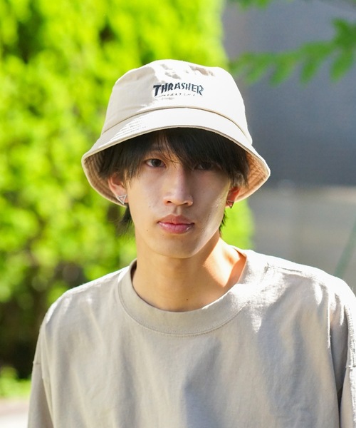 THRASHER(スラッシャー)の「MAG LOGO BUCKET HAT/スラッシャーバケハ(バケットハット)(ハット・メンズ・ベージュ/ネイビー/ホワイト/カーキ/ブラック・FREE)」の17枚目の写真