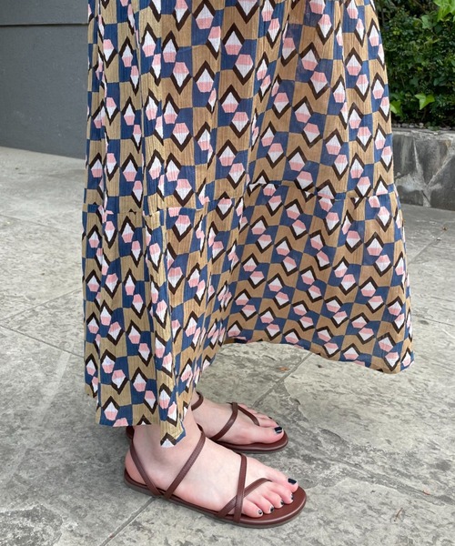 新品 未使用♥マーズ  シフォン  幾何学柄  キャミ  ワンピ 幾何学柄キャミワンピース｜WOMEN｜250HSG33-376E｜AZUL BY