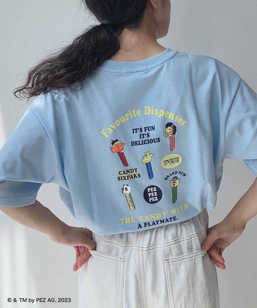 AS KNOW AS plus(アズノゥアズプラス)の「○アクリルキーホルダー付き PEZ Tシャツ【PEZ/ペッツ】(Tシャツ/カットソー・レディース・オフホワイト/ブルー/ピンク/スミクロ/イエロー系/ホワイト系/サックスブルー系/ブラック系/オートミール/ホワイト系1/ブラック系1/パープル系1/アイボリー系1/アイボリー系2/ブラック系2/ホワイト系2/オレンジ系2・FREE)」の13枚目の写真
