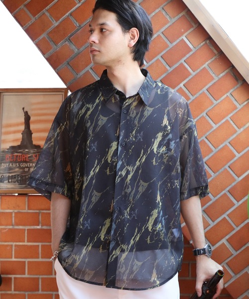 8(eight)(エイト)の「総柄シアーシャツ(シャツ/ブラウス・メンズ・ホワイト/アイボリー/ブラック系その他2/ブルー/ホワイト系その他/グレー/ブラック系その他/ブラック・LARGE/MEDIUM)」の5枚目の写真