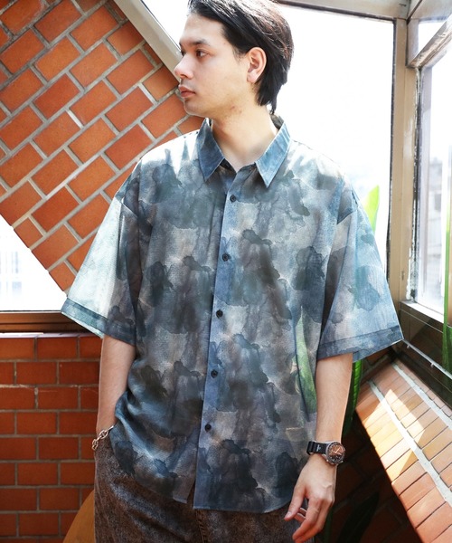 8(eight)(エイト)の「総柄シアーシャツ(シャツ/ブラウス・メンズ・ホワイト/アイボリー/ブラック系その他2/ブルー/ホワイト系その他/グレー/ブラック系その他/ブラック・LARGE/MEDIUM)」の7枚目の写真