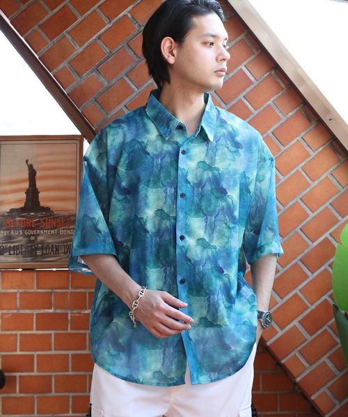 8(eight)(エイト)の「総柄シアーシャツ(シャツ/ブラウス・メンズ・ホワイト/アイボリー/ブラック系その他2/ブルー/ホワイト系その他/グレー/ブラック系その他/ブラック・LARGE/MEDIUM)」の8枚目の写真