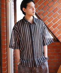 総柄シアーシャツ