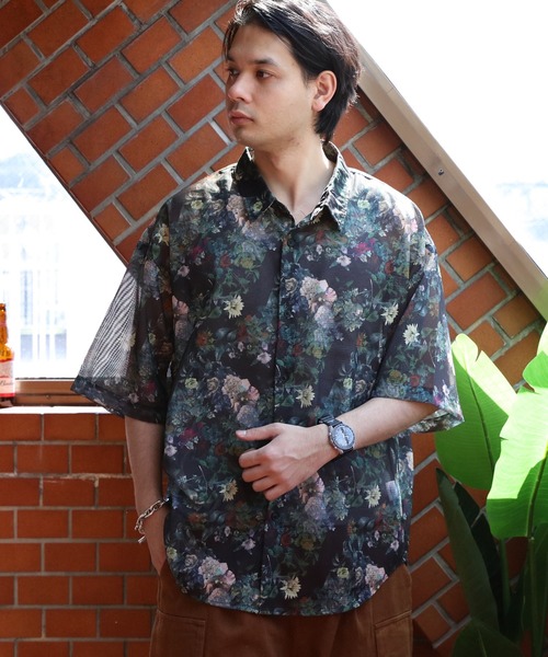 8(eight)(エイト)の「総柄シアーシャツ(シャツ/ブラウス・メンズ・ホワイト/アイボリー/ブラック系その他2/ブルー/ホワイト系その他/グレー/ブラック系その他/ブラック・LARGE/MEDIUM)」の4枚目の写真