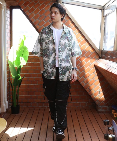 8(eight)(エイト)の「総柄シアーシャツ(シャツ/ブラウス・メンズ・ホワイト/アイボリー/ブラック系その他2/ブルー/ホワイト系その他/グレー/ブラック系その他/ブラック・LARGE/MEDIUM)」の17枚目の写真