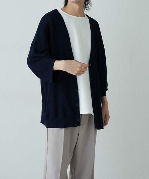 COLONY 2139（コロニートゥーワンスリーナイン）の「リネンタッチ半袖カーディガン（カーディガン/ボレロ・メンズ・ネイビー/ライトグレー/アイボリー/サックスブルー・MEDIUM/LARGE）」の16枚目の写真