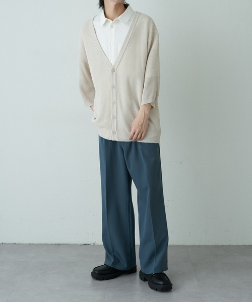 COLONY 2139（コロニートゥーワンスリーナイン）の「リネンタッチ半袖カーディガン（カーディガン/ボレロ・メンズ・ネイビー/ライトグレー/アイボリー/サックスブルー・MEDIUM/LARGE）」の17枚目の写真