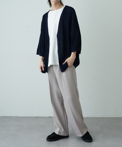 COLONY 2139（コロニートゥーワンスリーナイン）の「リネンタッチ半袖カーディガン（カーディガン/ボレロ・メンズ・ネイビー/ライトグレー/アイボリー/サックスブルー・MEDIUM/LARGE）」の12枚目の写真