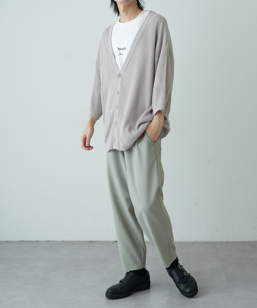 COLONY 2139（コロニートゥーワンスリーナイン）の「リネンタッチ半袖カーディガン（カーディガン/ボレロ・メンズ・ネイビー/ライトグレー/アイボリー/サックスブルー・MEDIUM/LARGE）」の7枚目の写真