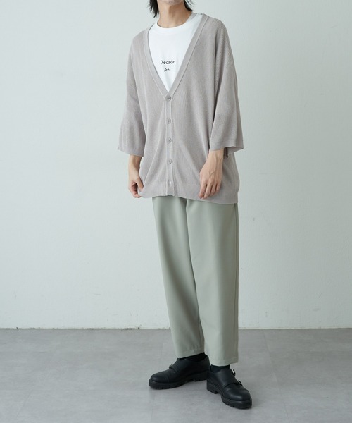 COLONY 2139（コロニートゥーワンスリーナイン）の「リネンタッチ半袖カーディガン（カーディガン/ボレロ・メンズ・ネイビー/ライトグレー/アイボリー/サックスブルー・MEDIUM/LARGE）」の13枚目の写真