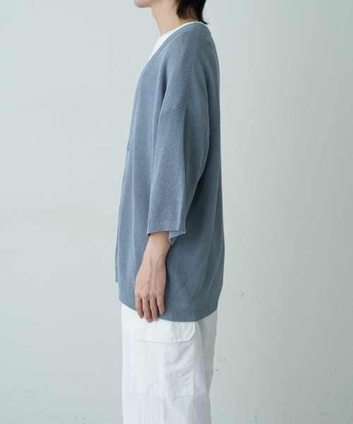 COLONY 2139（コロニートゥーワンスリーナイン）の「リネンタッチ半袖カーディガン（カーディガン/ボレロ・メンズ・ネイビー/ライトグレー/アイボリー/サックスブルー・MEDIUM/LARGE）」の19枚目の写真