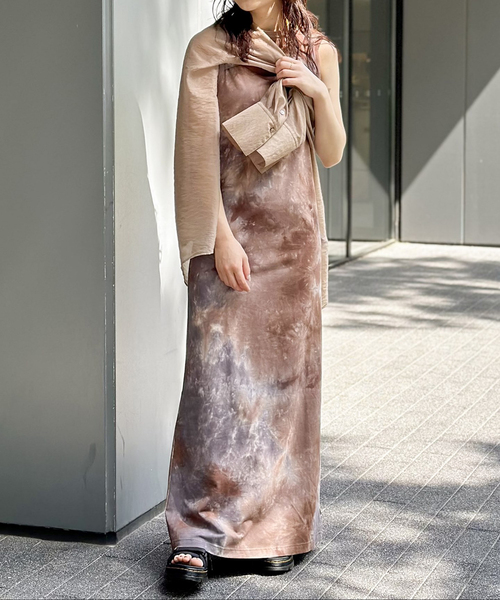 JOINT WORKS(ジョイントワークス)の「タイダイ2Way ホールマキシワンピース(ワンピース・レディース・ブラウン/ボルドー/カーキ・SMALL/MEDIUM)」の4枚目の写真