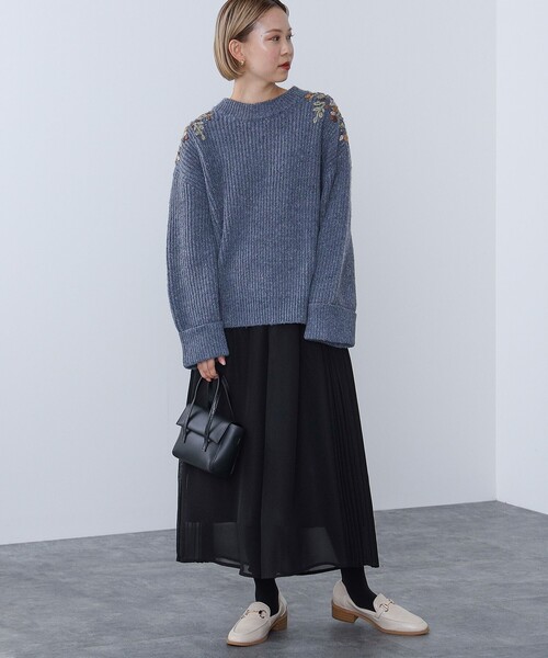 BEAMS HEART(ビームスハート)の「ハンド刺繍 ニットプルオーバー(ニット/セーター・レディース・ブルー系その他4/ホワイト系その他5/ライトグレー・FREE)」の22枚目の写真