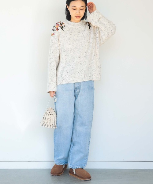 BEAMS HEART(ビームスハート)の「ハンド刺繍 ニットプルオーバー(ニット/セーター・レディース・ブルー系その他4/ホワイト系その他5/ライトグレー・FREE)」の10枚目の写真