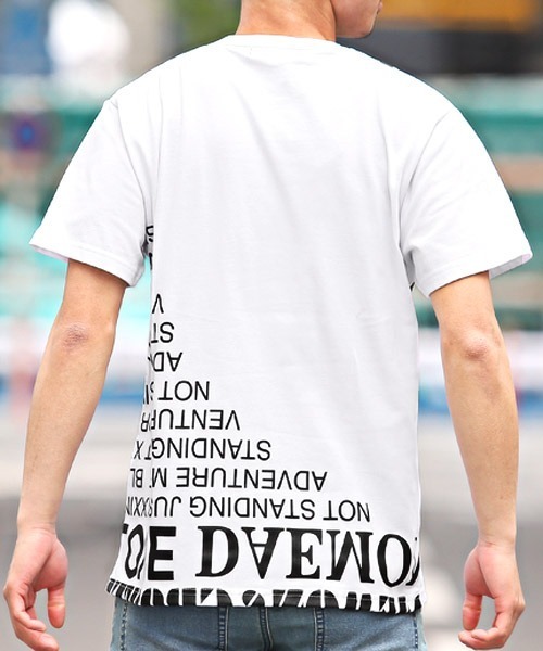 LUXSTYLE(ラグスタイル)の「箔プリントロゴ半袖Tシャツ(Tシャツ/カットソー・メンズ・ホワイト/ブラック・XL/M/L)」の12枚目の写真