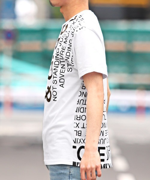 LUXSTYLE(ラグスタイル)の「箔プリントロゴ半袖Tシャツ(Tシャツ/カットソー・メンズ・ホワイト/ブラック・XL/M/L)」の13枚目の写真