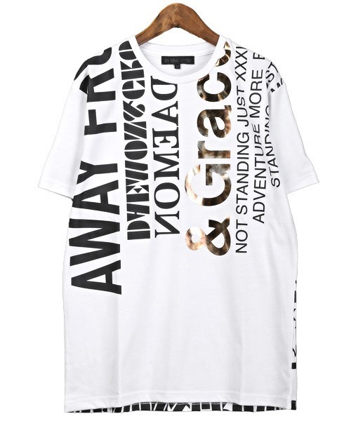 LUXSTYLE(ラグスタイル)の「箔プリントロゴ半袖Tシャツ(Tシャツ/カットソー・メンズ・ホワイト/ブラック・XL/M/L)」の16枚目の写真