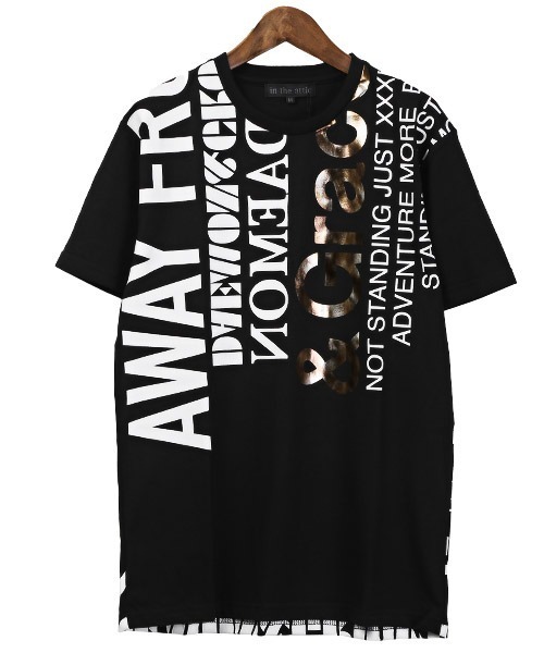 LUXSTYLE(ラグスタイル)の「箔プリントロゴ半袖Tシャツ(Tシャツ/カットソー・メンズ・ホワイト/ブラック・XL/M/L)」の18枚目の写真