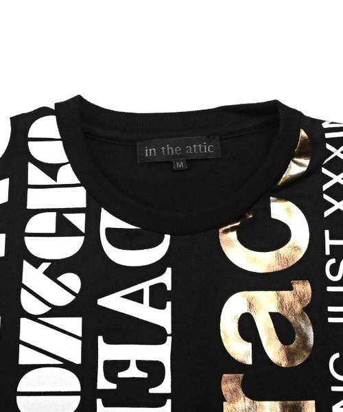 LUXSTYLE(ラグスタイル)の「箔プリントロゴ半袖Tシャツ(Tシャツ/カットソー・メンズ・ホワイト/ブラック・XL/M/L)」の6枚目の写真