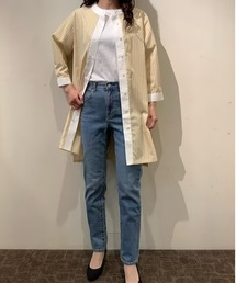 BRICK HOUSE by TOKYO SHIRT（ブリックハウス）の「配色バンドカラー 七分袖シャツワンピース（シャツワンピース）」