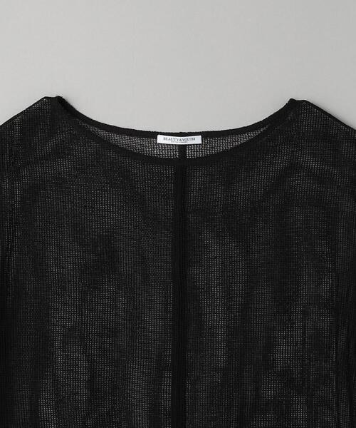 BEAUTY&YOUTH UNITED ARROWS（ビューティーアンドユースユナイテッドアローズ）の「ポリエステルメッシュ ボートネック プルオーバー（Tシャツ/カットソー・レディース・オフホワイト/ブラック/マスタード・FREE）」の7枚目の写真
