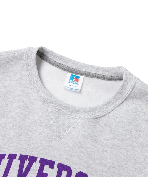 Russell Athletic（ラッセルアスレティック）の「【DOSHISHA UNIVERSITY】カレッジロゴスウェット A（スウェット・メンズ・グレー/パープル・XL/S/M/L）」の4枚目の写真