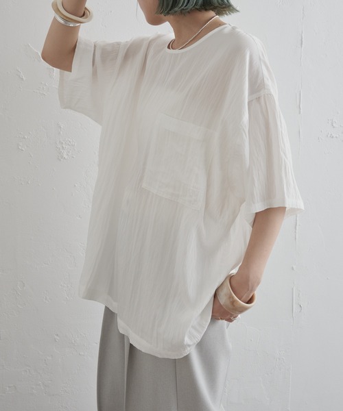 美品♡OHGA♡ビッグカラーブラウス、ホワイト 新品♡OHGA♡ビッグカラーブラウス、ホワイト