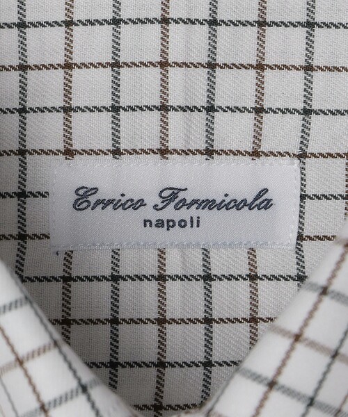 ERRICO FORMICOLA タブカラー チェック シャツ 39 イタリア製