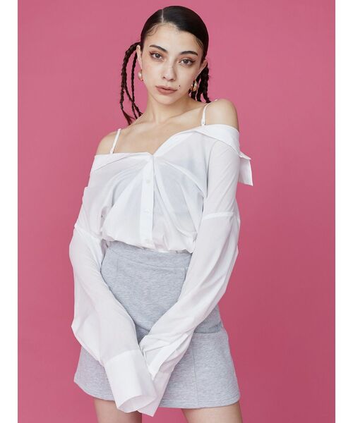 EVRIS（エヴリス）の「ステッチスウェットミニスカート（スカート・レディース・ネイビー/ブラック/グレー・FREE）」の5枚目の写真