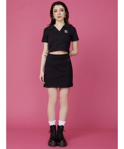 EVRIS（エヴリス）の「ステッチスウェットミニスカート（スカート・レディース・ネイビー/ブラック/グレー・FREE）」の8枚目の写真